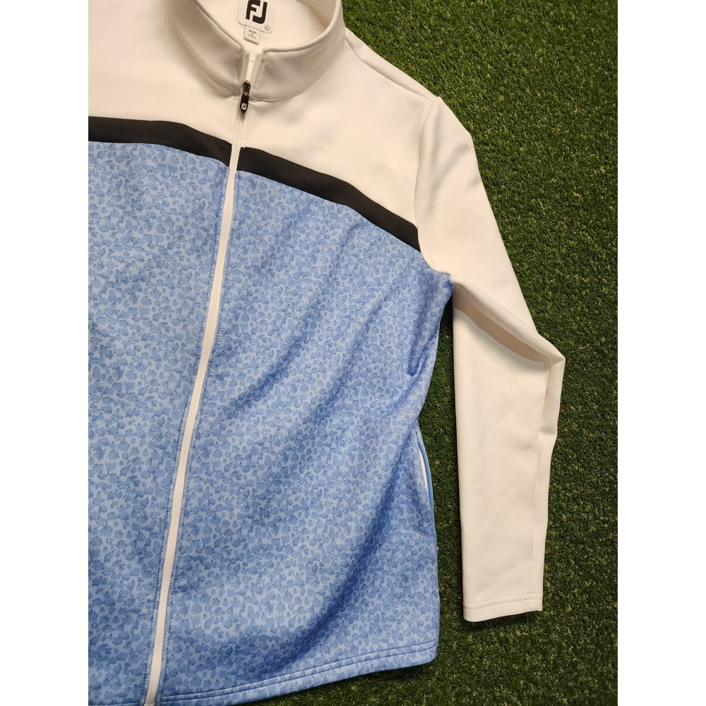 Footjoy Full Zip Golf Light Weight Jacket White Blue Women's Extra Large XL - Picture 3 of 8
